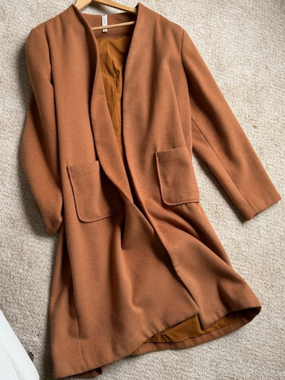 Mural peacoat jacket in camel color